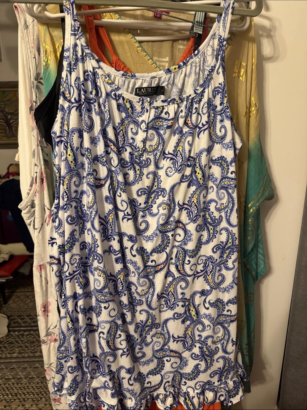 Lauren Ralph Lauren Blue Paisley night gown